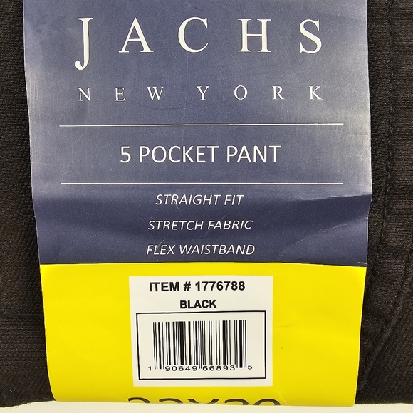 Jachs New York Men’s Straight Fit Flex Waistband 5 Pocket Black Pant Size 32x29 - Picture 6 of 7
